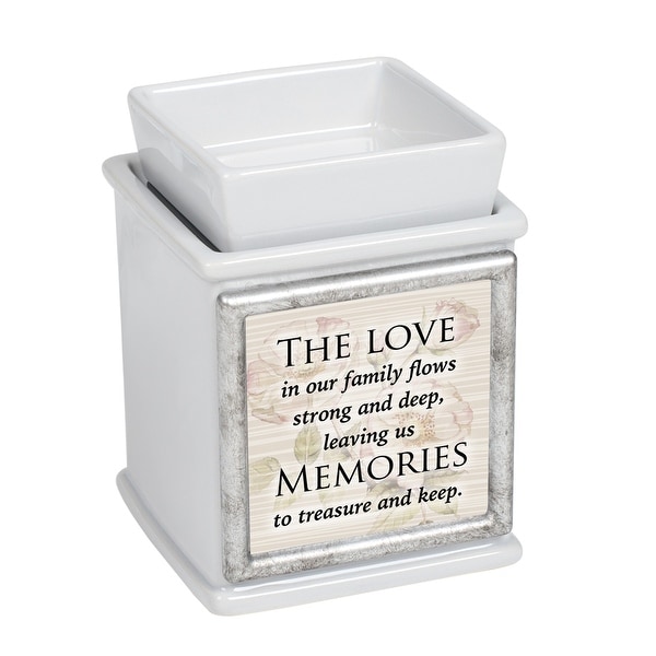 5" White and Beige "LOVE Family MEMORIES Keep" Printed Interchangeable Warmer - N/A
