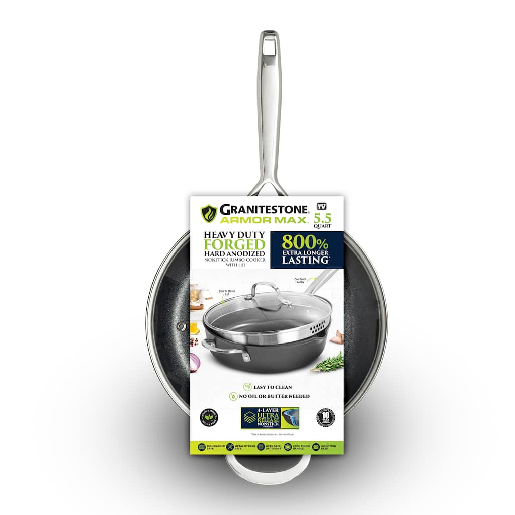 Granitestone Armor Max 5.5 QT Hard Anodized Jumbo Cooker