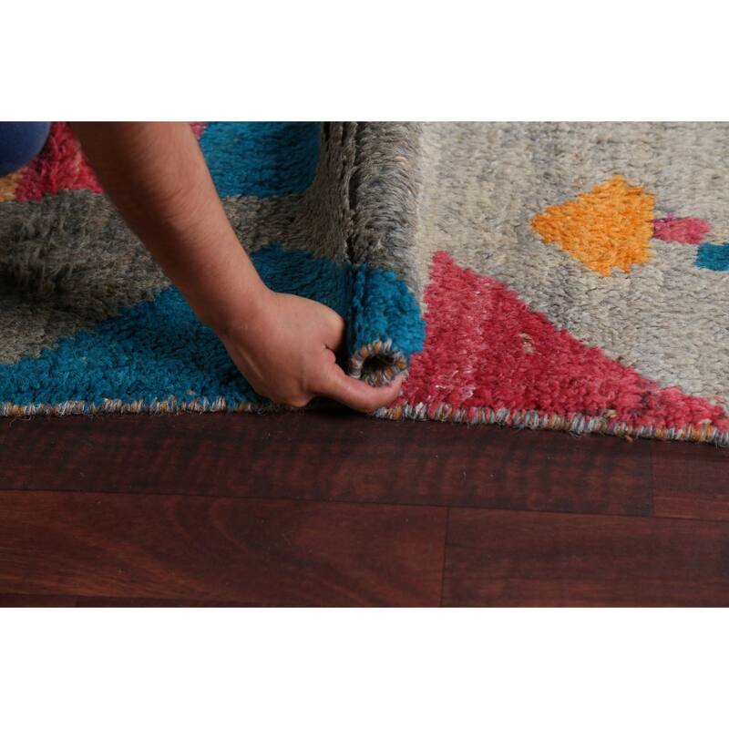 Tribal Moroccan Oriental Area Rug Wool Hand-knotted Living Room Carpet - 6'11" x 10'5"
