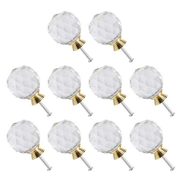 Crystal Knob Drawer Pull Handle Cupboard Wardrobe Dresser Cabinet 40mm, 10pcs - 40mm