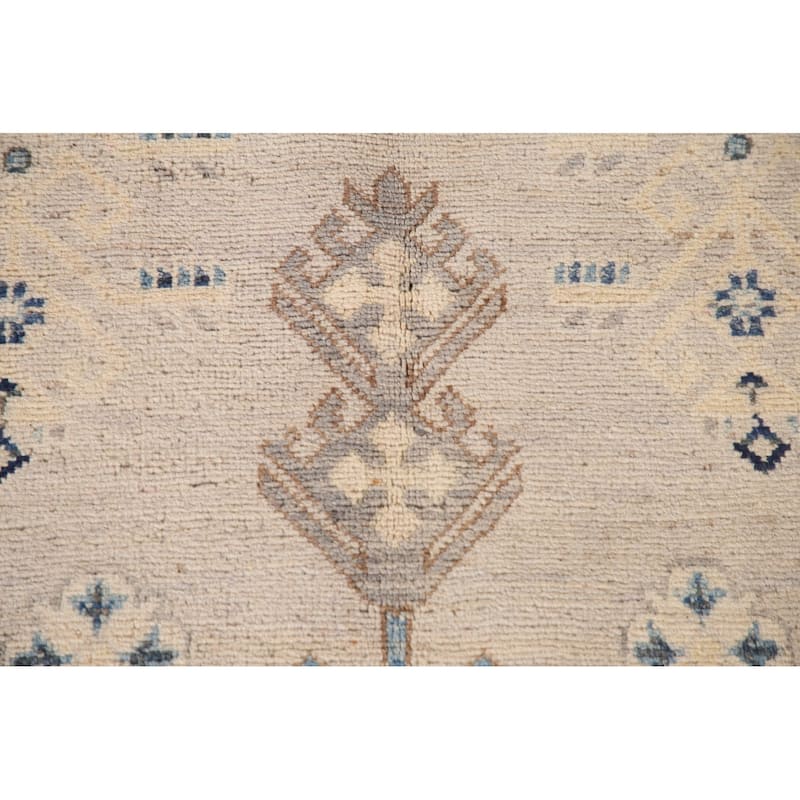Geometric Kazak Living Room Area Rug Handmade Wool Carpet - 6'9" x 10'0"