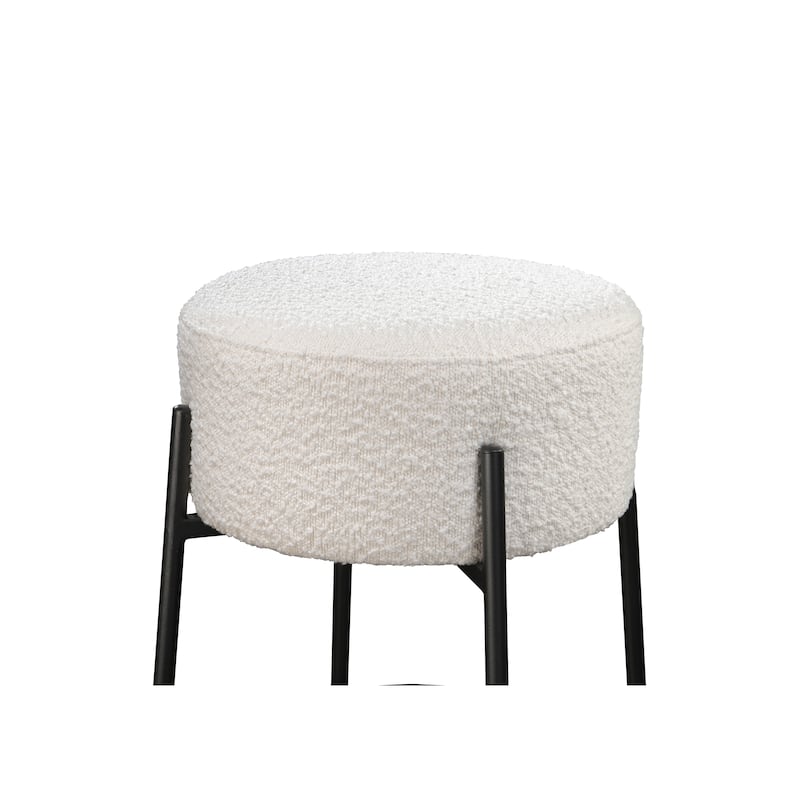 LuXeo Danica Bar Stool Black Steel Legs with Upholstered Seat (Set of 2)