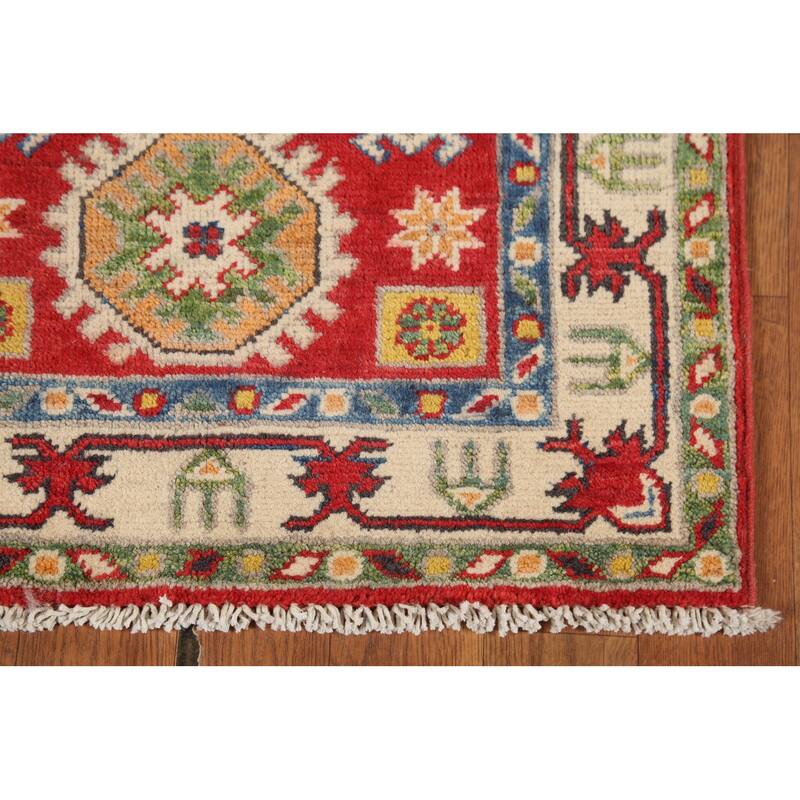 Red Kazak Oriental Accent Rug Handmade Wool Carpet - 2'1"x 2'10"
