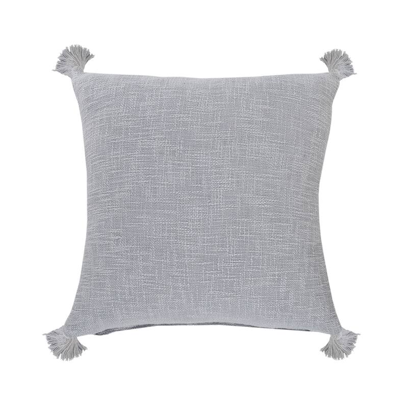 Sevita Solid Cotton Throw Pillow with Tassels