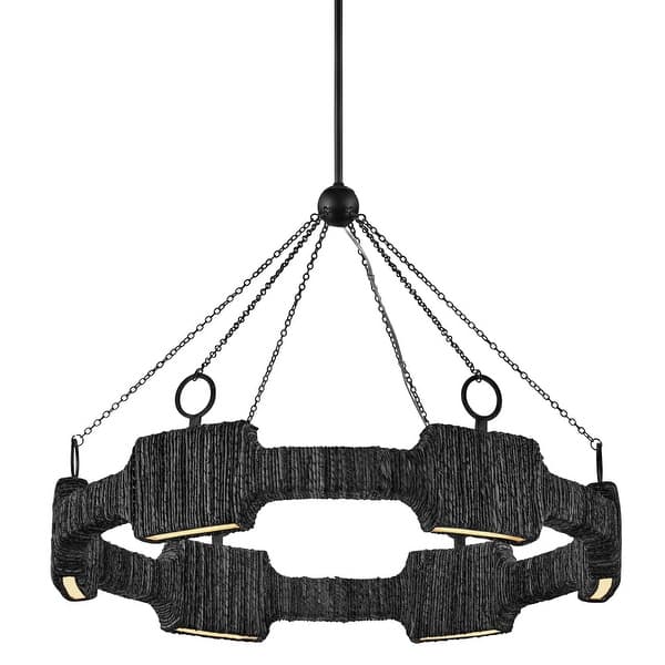 slide 2 of 6, Hinkley Lighting 34106 Raffi 30" Wide Ring Chandelier Carbon Black