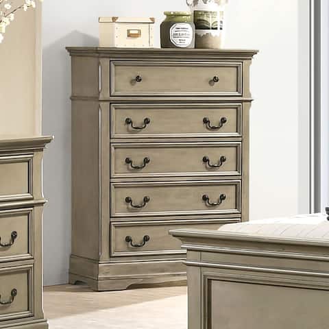 Furniture of America Aalia Transitional Warm Grey 5-drawer Chest