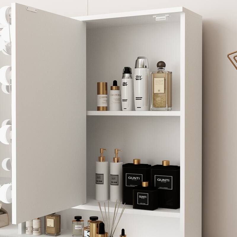 Elevate Your Beauty Routine with Our 3-Mirror Vanity - 40.2" Makeup