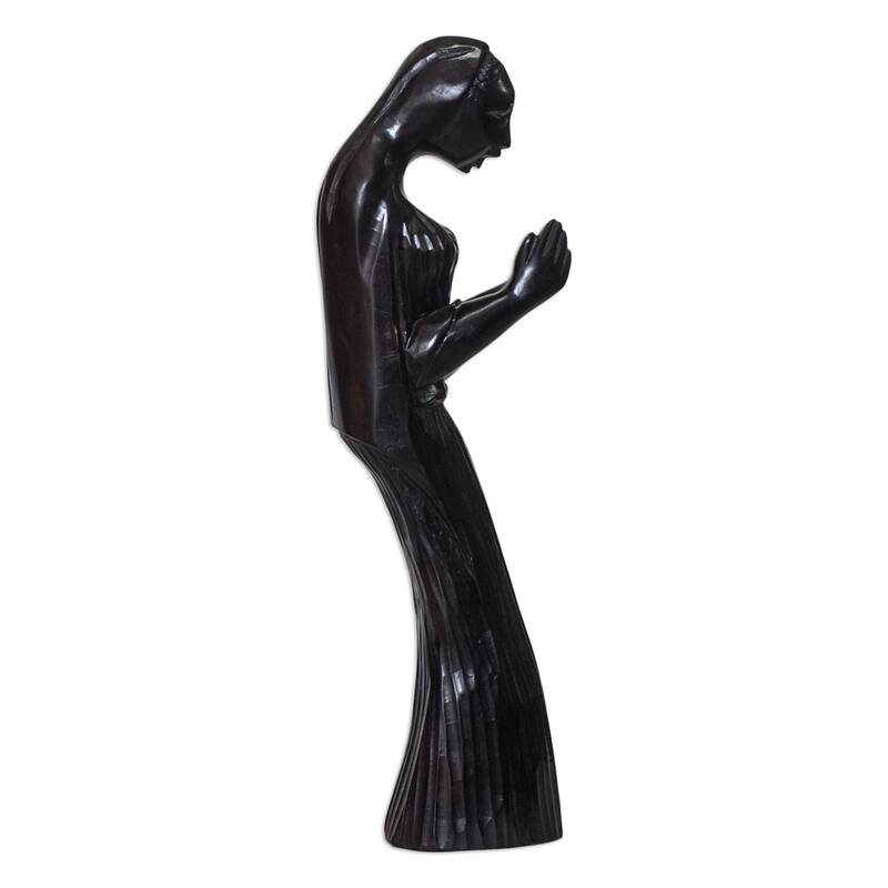 Novica Handmade Servant Wood Sculpture