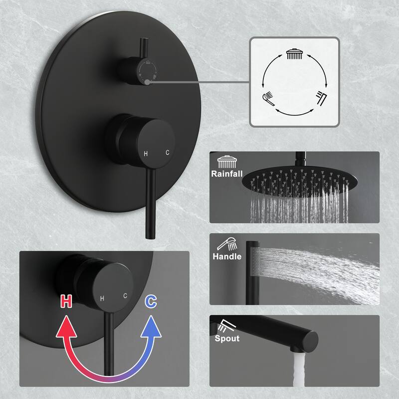 10-Inch Wall Mount Round Shower Set