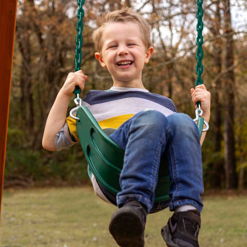 Swing-N-Slide Extra-Duty Swing Seat - Green with Green Chains
