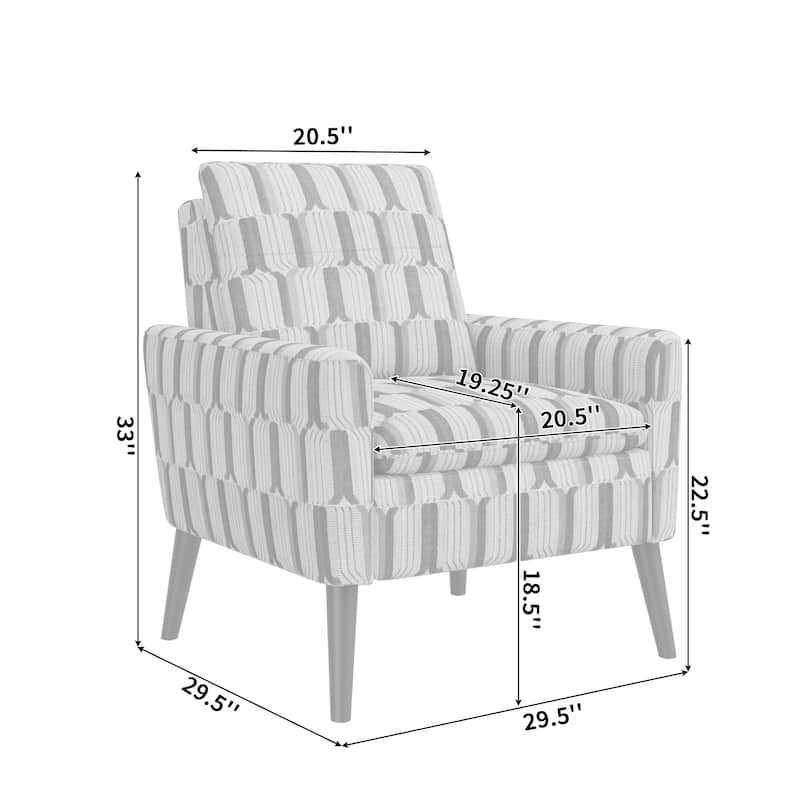 Allyson Mid-Century Modern Small Space Accent Armchair