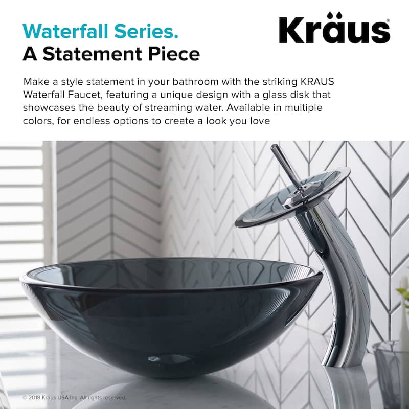Kraus Waterfall Single Hole Vessel Bathroom Faucet