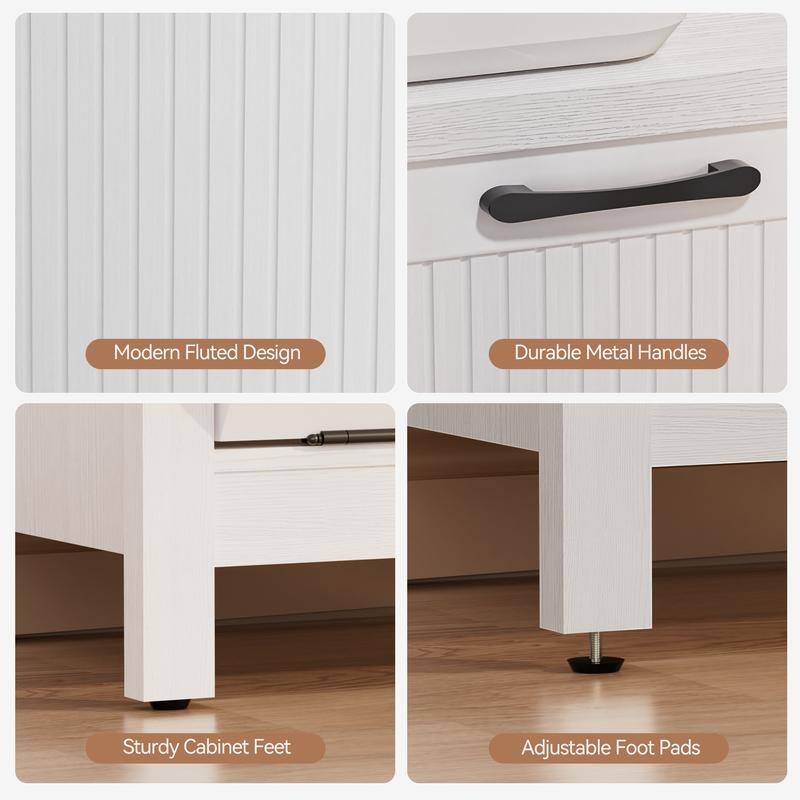 White 10 Gallon Tilt Out Trash Cabinet with Drawers