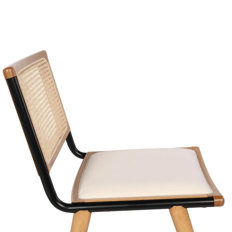 Breuer Chair Company Rereke Dining Side Chair w/ Padded Seat Beech Wood Cane Back Steel Frame & Wooden Legs (Made in Italy)