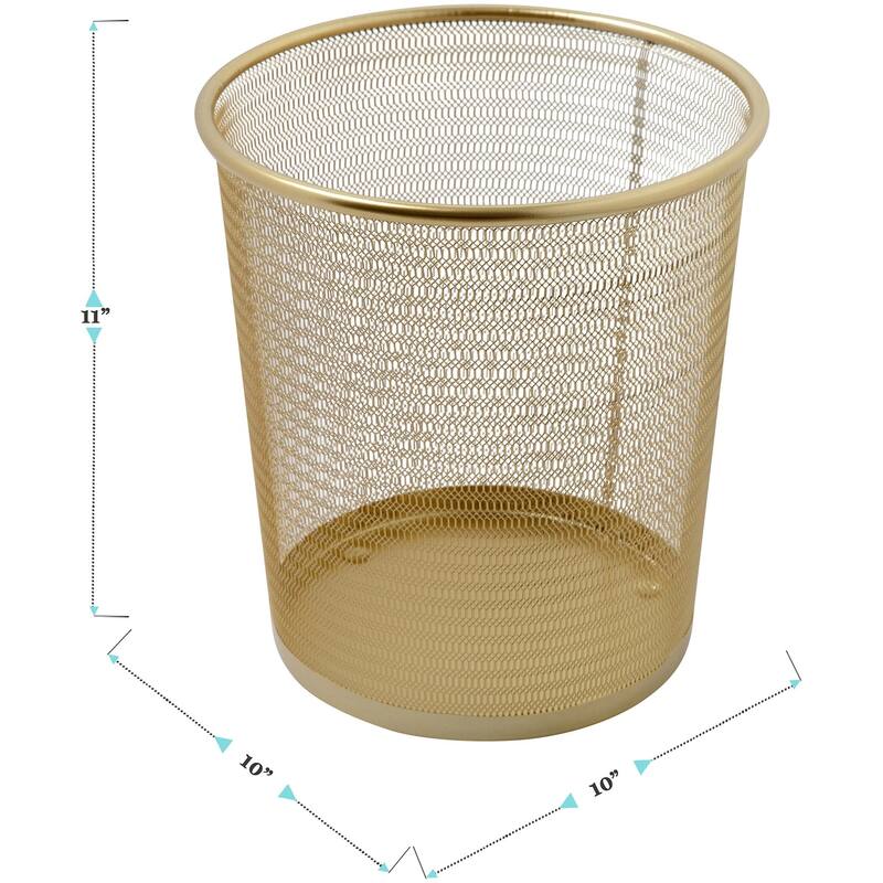 Flash Furniture HH-OHD21-MS Ryder Iron Free Standing Trash Can - Gold