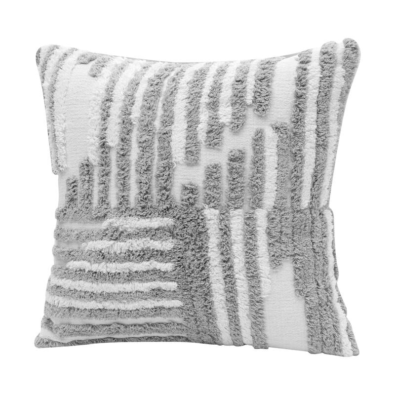 Sevita Stacy Garcia Abstract Geometric Shag Decorative Throw Pillow