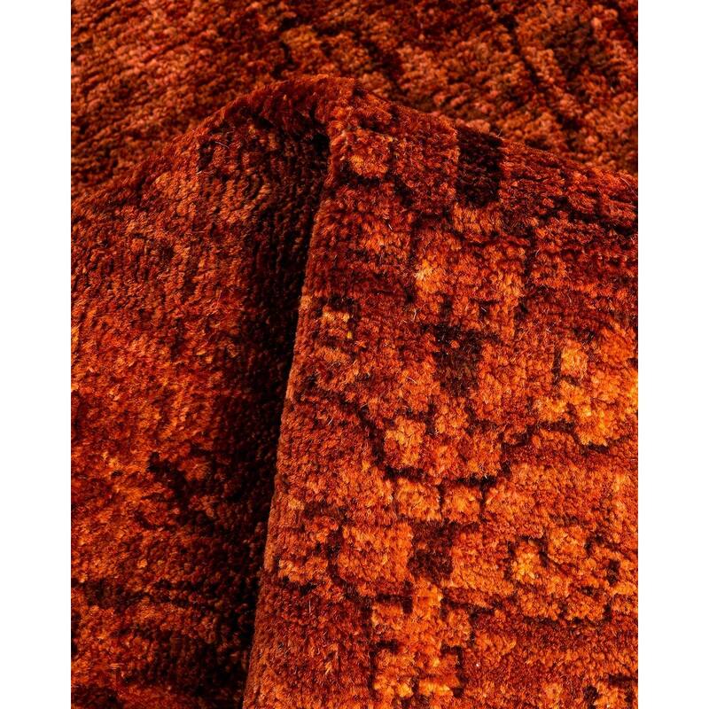 Vibrance One-of-a-Kind Hand-Knotted Runner Rug - Orange, 3' 1" x 9' 10" - 3' 1" x 9' 10"