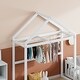 preview thumbnail 34 of 88, Wooden Floor Bed wFence Railings and Detachable House Shape Headboard Platform Bed, Kids Montessori Style Playhouse Frame Bed