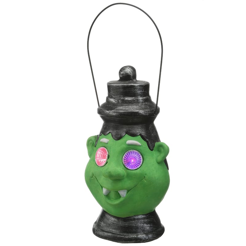 National Tree Company Halloween Green Ghoul Lantern, LED Lights, 12 Inches - 12 in
