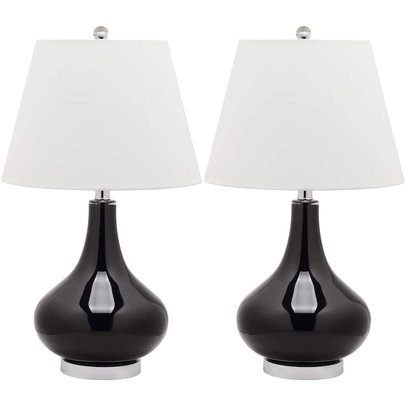 SAFAVIEH Lighting Shanda 24-inch Gourd Glass White Table Lamp (Set of 2) - 14"x14"x24" - 14Wx14Dx24H
