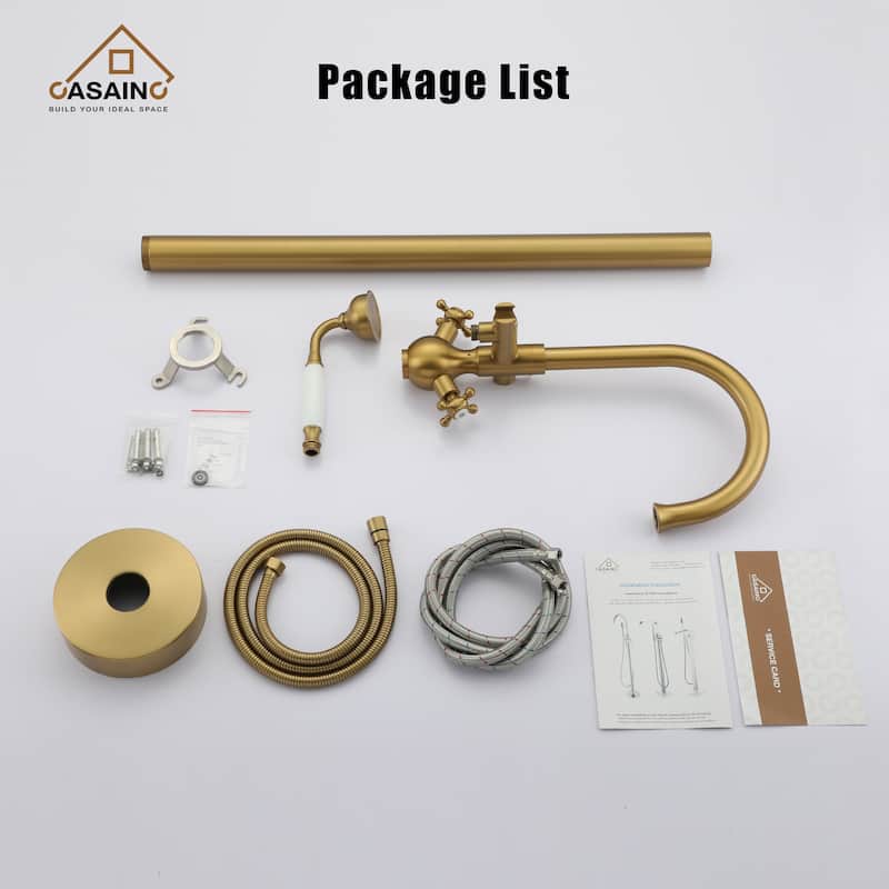 Freestanding 2-Handles Bathtub Faucet with Hand Shower