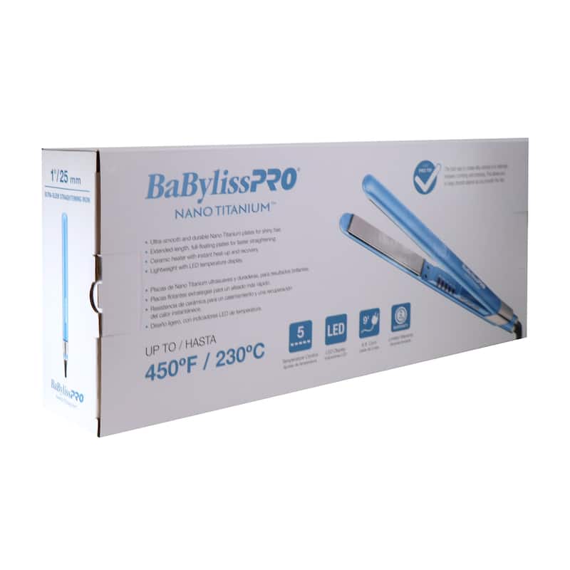 BaByliss Pro Nano Titanium 1" Ultra-Sleek Hair Straightener, Flat Iron