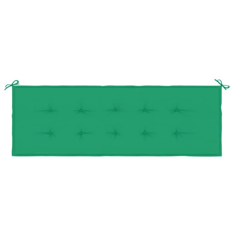 Claire Outdoor Cushion for Bench, Button Tufted Green Fabric, 59 Inch