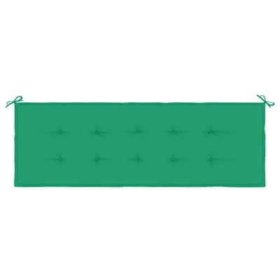 Claire Outdoor Cushion for Bench, Button Tufted Green Fabric, 59 Inch