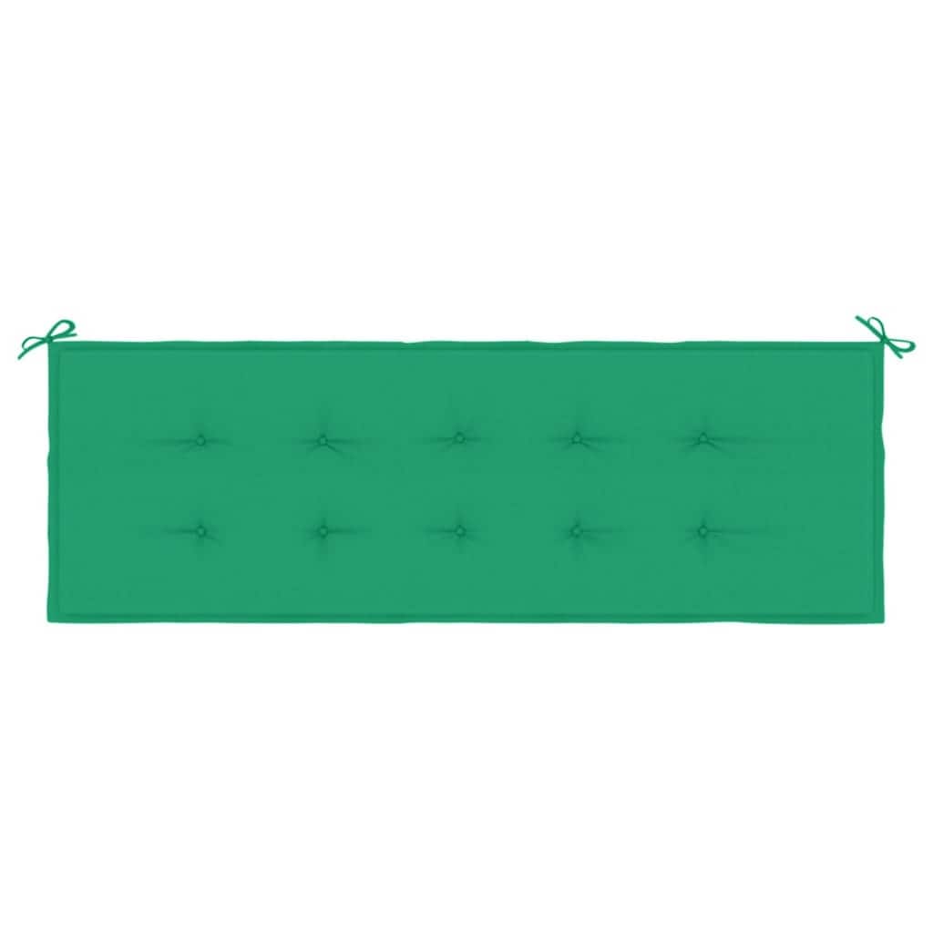 Claire Outdoor Cushion for Bench, Button Tufted Green Fabric, 59 Inch