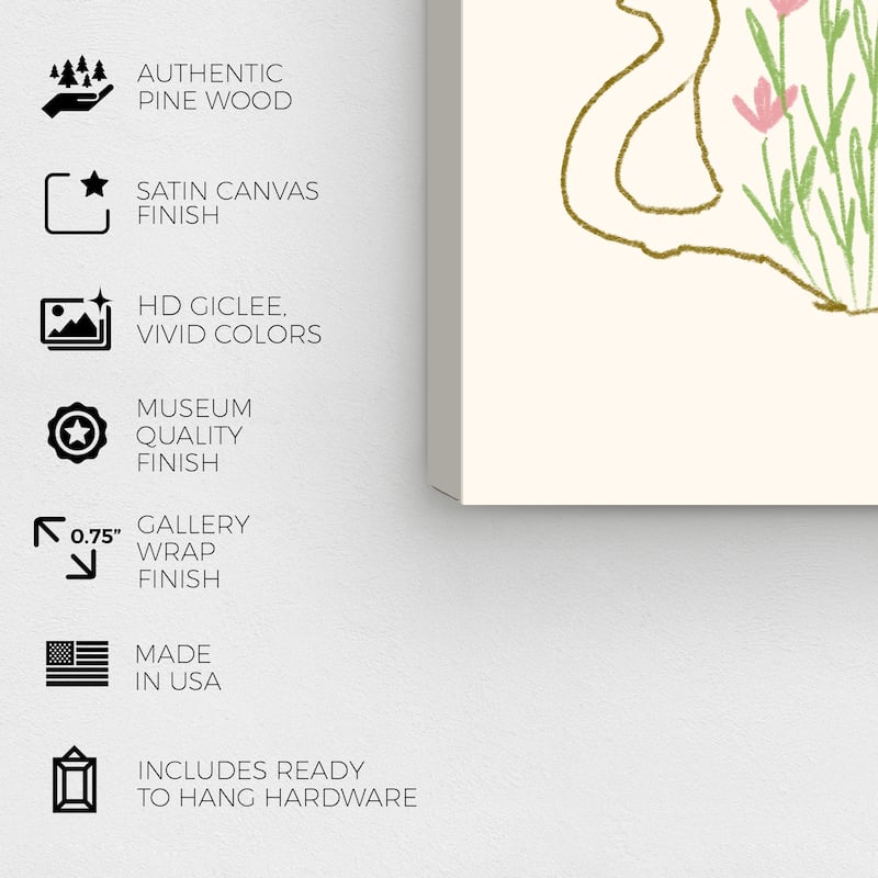 Wynwood Studio Canvas Floral and Botanical Gold Plants Yellow and Dark Yellow Modern & Contemporary Wall Art Canvas Print