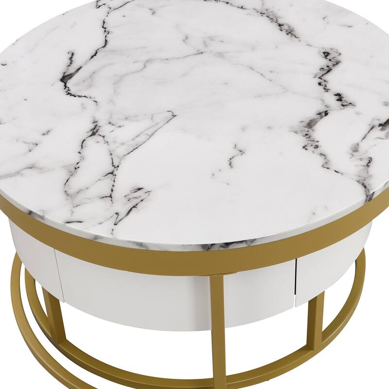 Modern Round Nesting Coffee Table with Drawers Bed Bath & Beyond