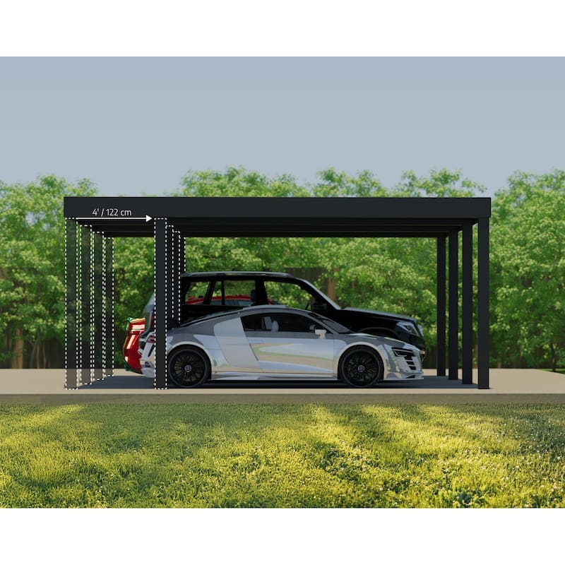 Canopia Oslo 6ft. Black/Gray Opaque Outdoor Carport - 6ft. x 6ft