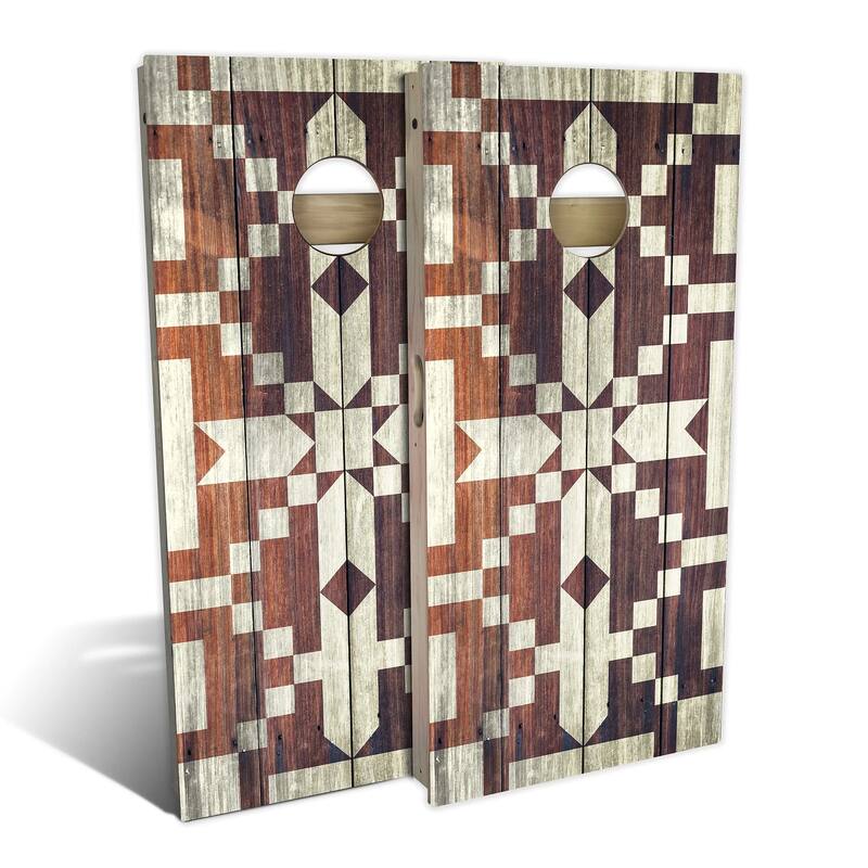 Stepping Stones Outdoor Cornhole Board Set - Premium 2x4 - Include Hole + Edge Lights