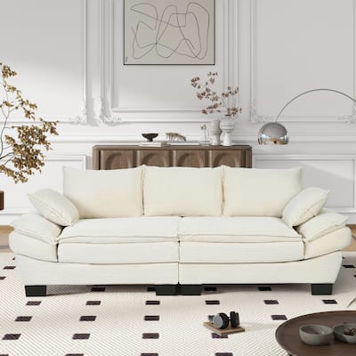 2-3 Seat Corduroy Sofa with Removable Cushions for Living Room or Guest Room