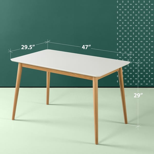 slide 8 of 8, Priage by ZINUS 47" White Wood Dining Table White