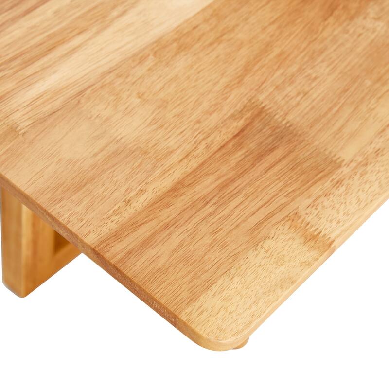 Chinese Log Style Imitation Rattan Walnut Color Coffee Table Rectangular Solid Wood Coffee Low Table, for Living Room Office