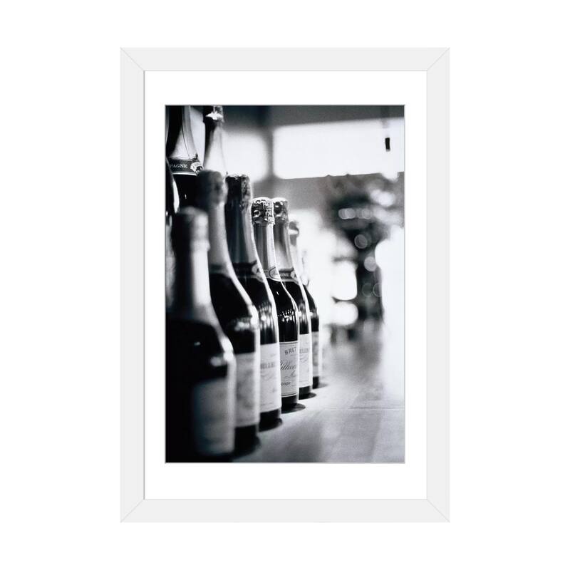 iCanvas "A Row Of Champagne Bottles" by Walter Bibikow - White - 32x24x1