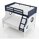 preview thumbnail 23 of 21, Furniture of America Luza 2-Piece Solid Wood Twin over Full Captain's Boat Bunk Bed and Dresser Kids Bedroom Set