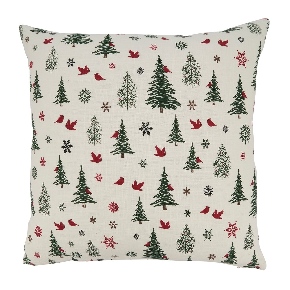 Yuletide Charm Christmas Trees Throw Pillow