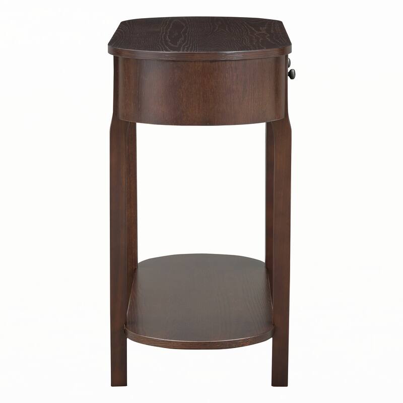 Retro Console Table with Curved Design,Espresso