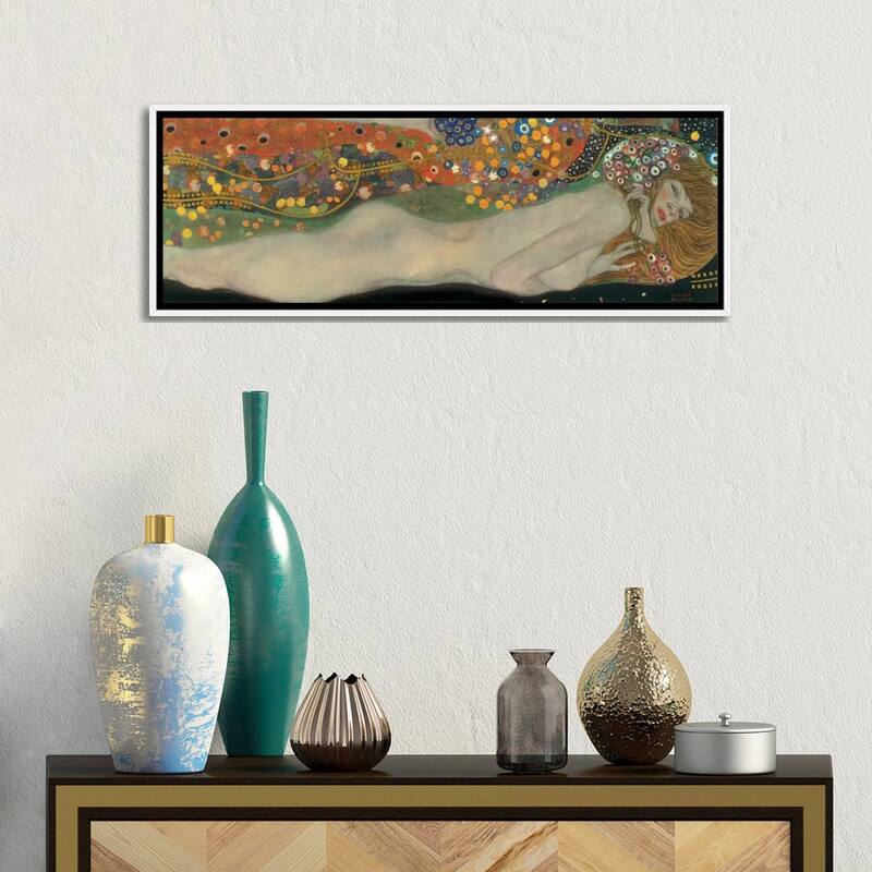 iCanvas "Sea Serpents, Detail IV" by Gustav Klimt Framed Canvas Print