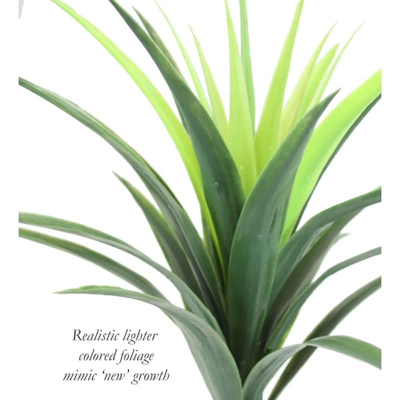 The Mod Greenhouse Faux Green Agave Plant in a Black Matte Planter Pot - 36