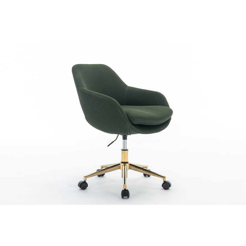 360°Swivel Home Office Chair With Adjustable Height and Gold Metal Base