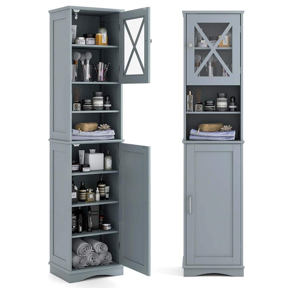 Costway 67" Tall Bathroom Cabinet Freestanding Storage Cabinet with 5 - See Details