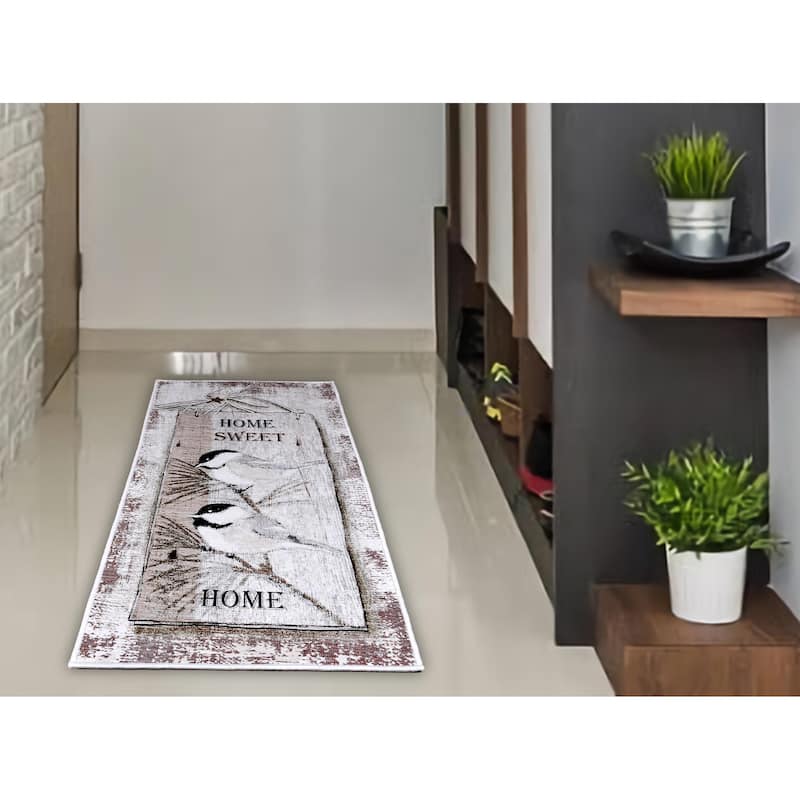 SussexHome Non-skid Ultra-thin Blended Runner Rug - 20" x 59"