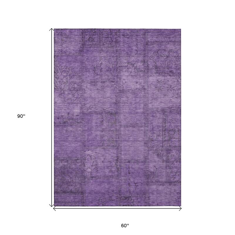 HomeRoots Patchwork Transitional Rectangle Outdoor Rug