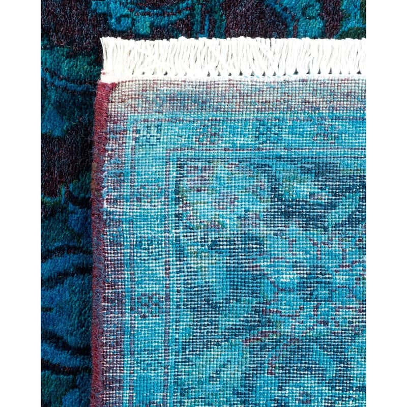 Overton Hand Knotted Wool Vintage Inspired Modern Contemporary Overdyed Black Area Rug - 3' 2" x 5' 2"