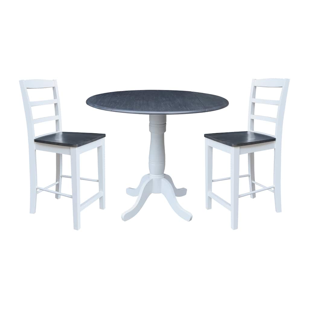 42" Round Pedestal Table with Counter Height Stools