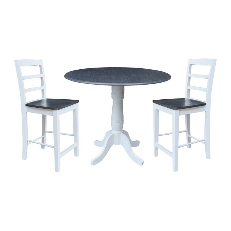 42" Round Pedestal Table with Counter Height Stools