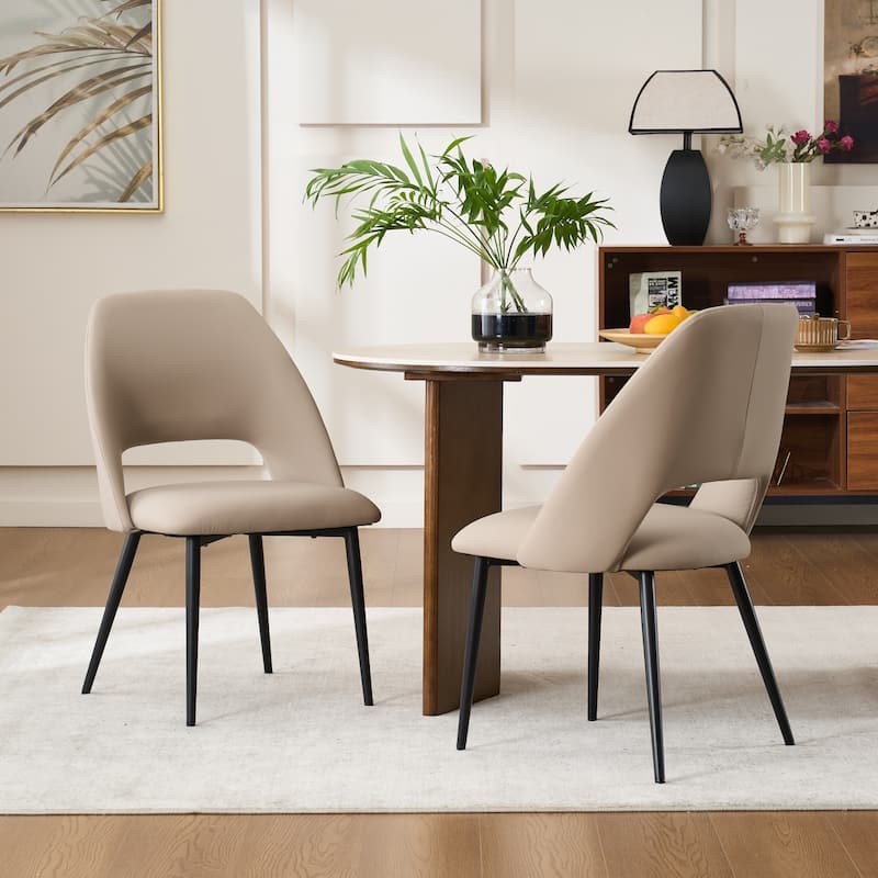 Mid-Century Modern Dining Chairs Set of 2, Upholstered Side Chairs